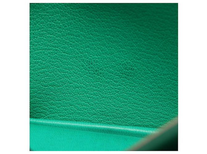 Hermès Portafoglio lungo bi-fold Hermes Bearn Soufflé Verde - vista 7