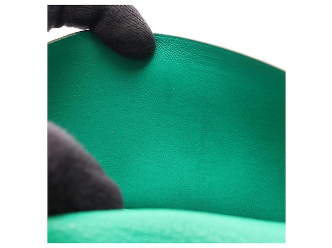 Hermès Portafoglio lungo bi-fold Hermes Bearn Soufflé Verde - vista 8