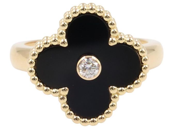 Anello Van Cleef & Arpels Vintage Alhambra in oro giallo 18K Nero D'oro - vista 2