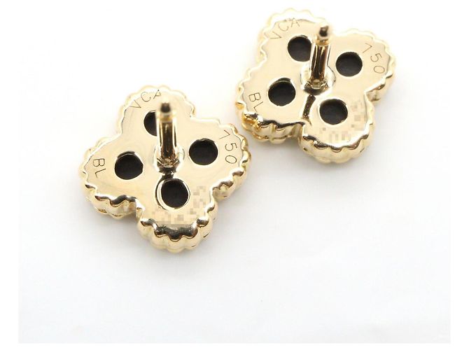 Van Cleef & Arpels Sweet Alhambra Onyx Ohrringe Schwarz Golden - Ansicht 5