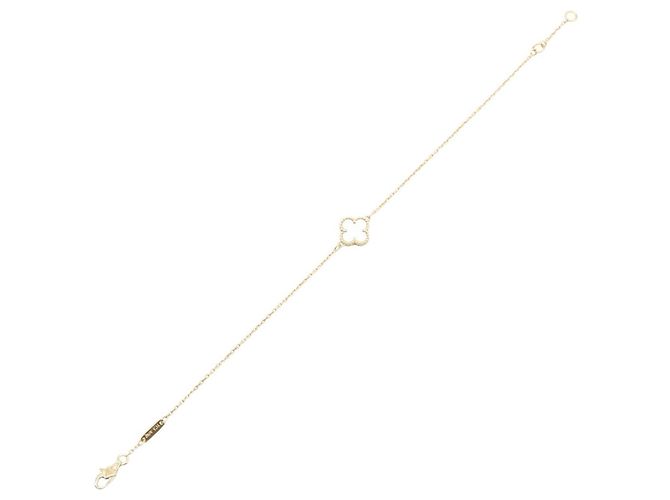 Bracciale Sweet Alhambra in madreperla Van Cleef & Arpels Bianco D'oro - vista 3