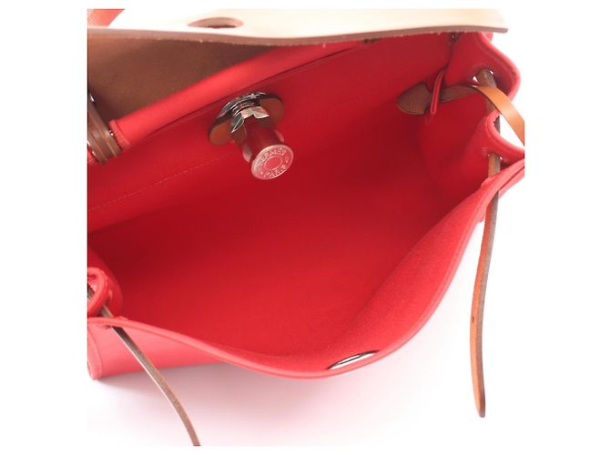Hermès Hermes Herbag Zip PM 2-Way Handtasche Braun Pink Rot - Ansicht 3