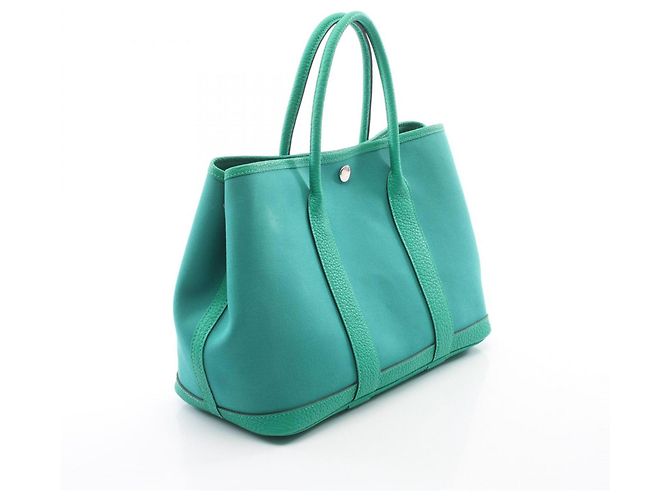 Hermès Borsa Tote Hermes Garden Party TPM Verde - vista 2