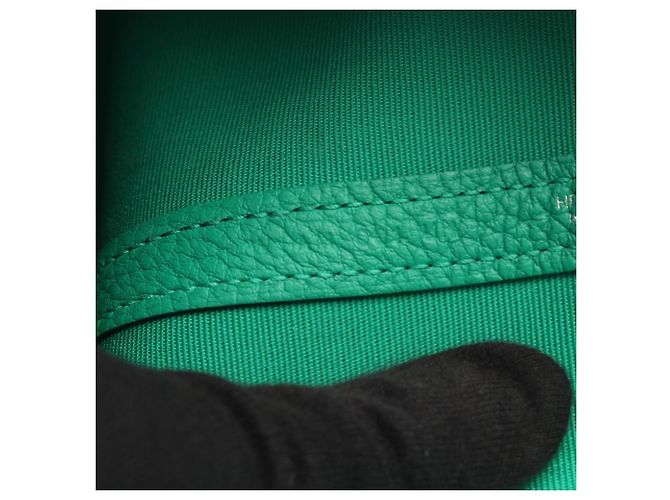 Hermès Borsa Tote Hermes Garden Party TPM Verde - vista 5
