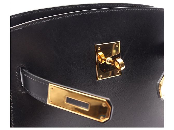 Hermès Borsa a tracolla/Borsa a mano Hermes Kelly Sport MM in vitello nero - vista 12