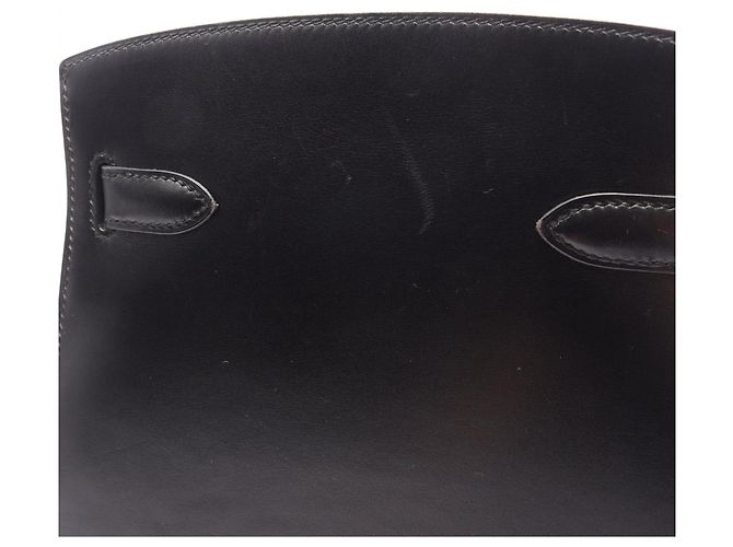 Hermès Borsa a tracolla/Borsa a mano Hermes Kelly Sport MM in vitello nero - vista 14
