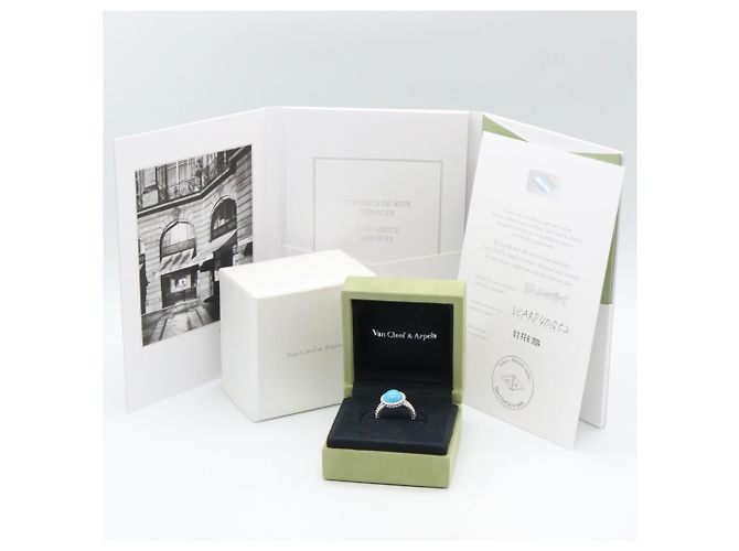 Anillo Perlée Turquoise Van Cleef & Arpels Plata Azul - vista 7