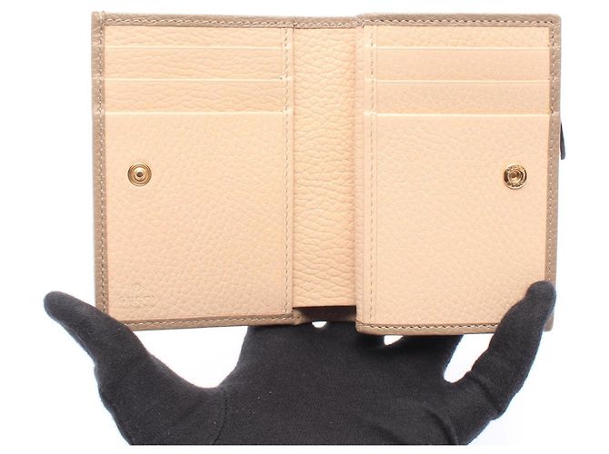 Cartera bi-fold Gucci Double G Beige - vista 3