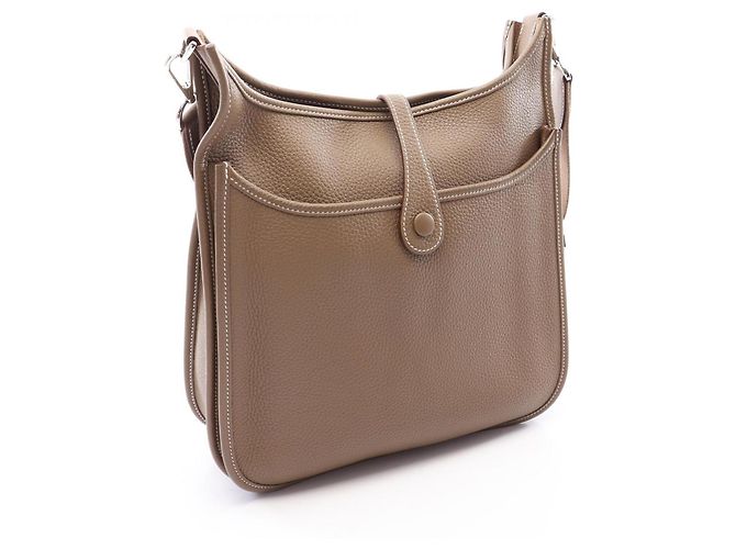 Hermès Borsa a tracolla Hermes Evelyne 3 Trois PM Etoupe Taupe - vista 2