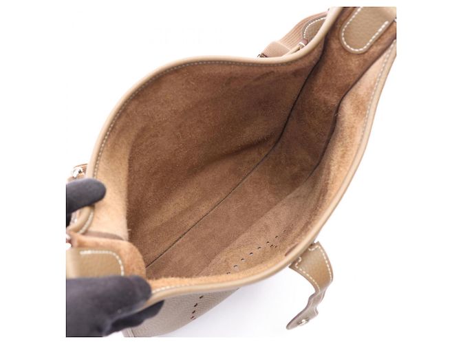 Hermès Borsa a tracolla Hermes Evelyne 3 Trois PM Etoupe Taupe - vista 3