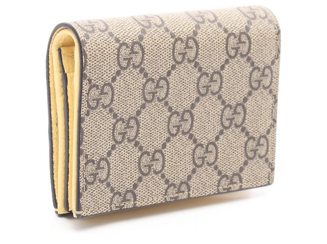 Cartera bi-fold Gucci GG Supreme Double G Castaño Beige Amarillo - vista 2