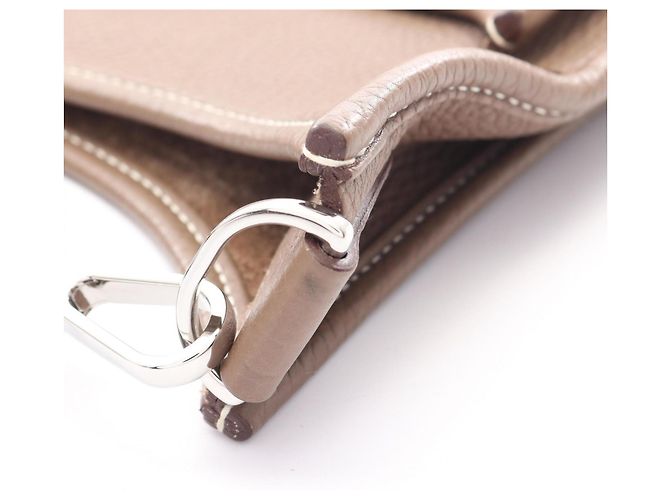 Hermès Borsa a tracolla Hermes Evelyne 3 Trois PM Marrone Taupe - vista 10