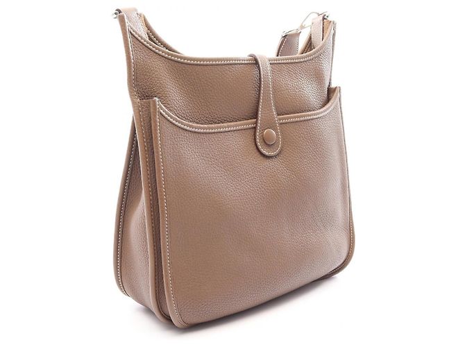 Hermès Borsa a tracolla Hermes Evelyne 3 Trois PM Marrone Taupe - vista 2