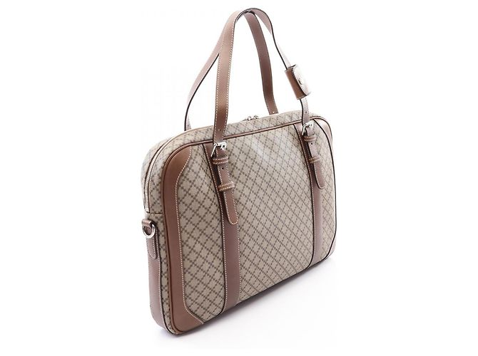 Borsa briefcase/borsa a mano 2-Way Gucci Diamante Marrone Beige - vista 2