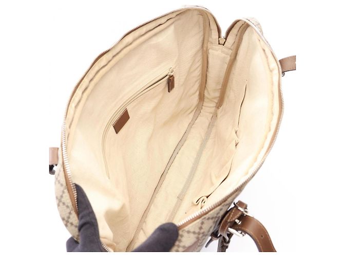 Borsa briefcase/borsa a mano 2-Way Gucci Diamante Marrone Beige - vista 3