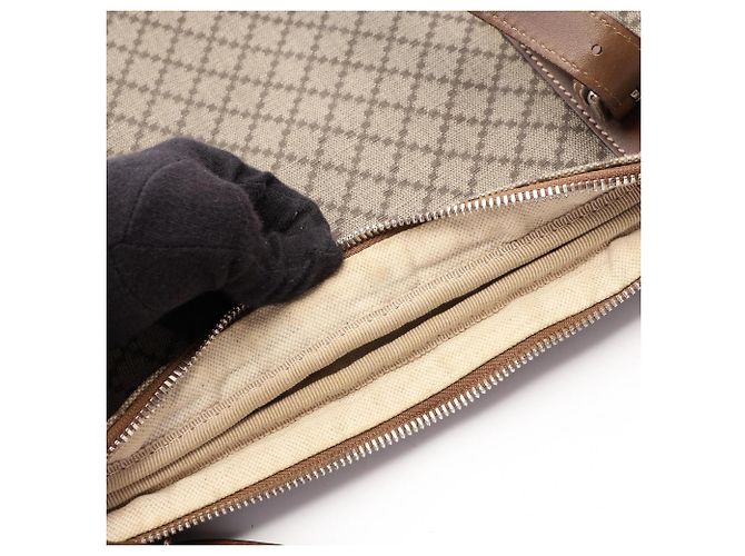 Borsa briefcase/borsa a mano 2-Way Gucci Diamante Marrone Beige - vista 5