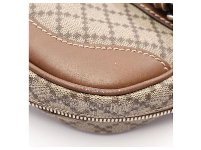 Borsa briefcase/borsa a mano 2-Way Gucci Diamante Marrone Beige - vista 7