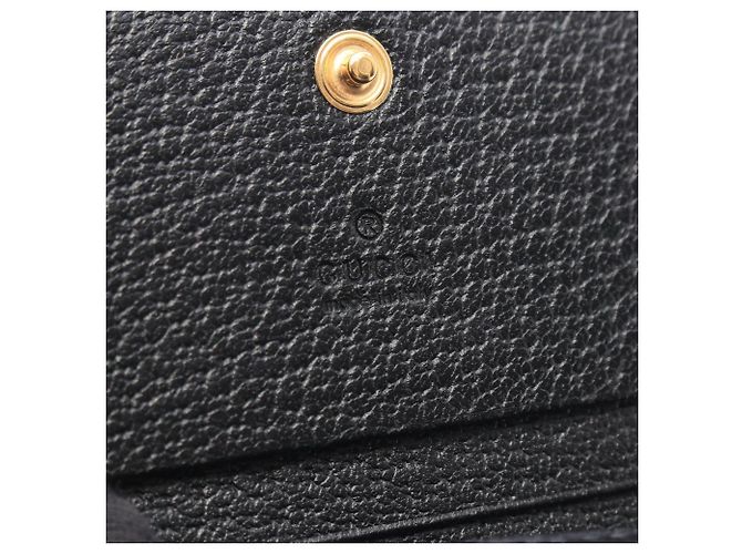 Cartera bi-fold Gucci Petite Marmont GG Fruit Pattern Negro Dorado - vista 4