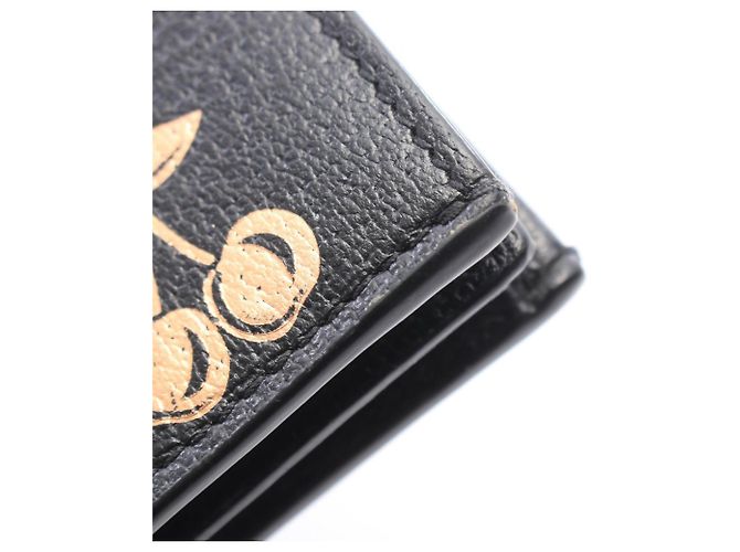 Cartera bi-fold Gucci Petite Marmont GG Fruit Pattern Negro Dorado - vista 5