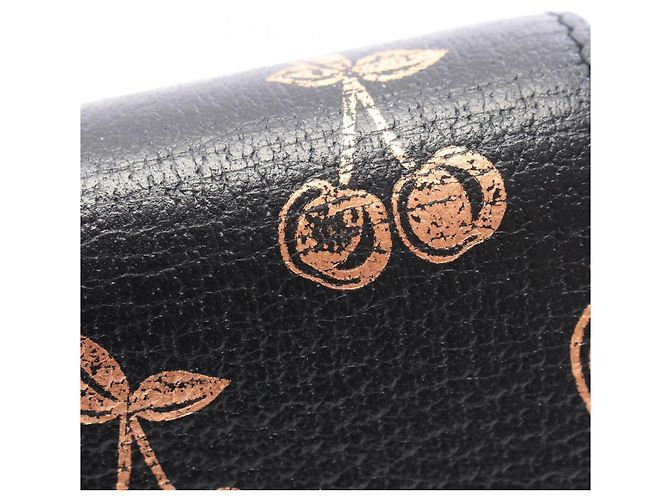 Cartera bi-fold Gucci Petite Marmont GG Fruit Pattern Negro Dorado - vista 6