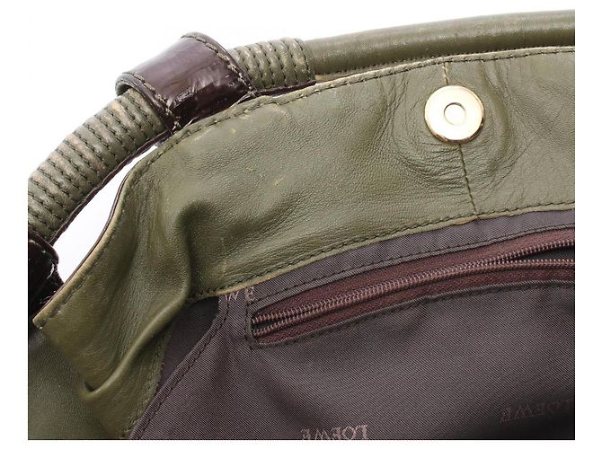 Borsa Loewe Nappa Aire Marrone Cachi - vista 10