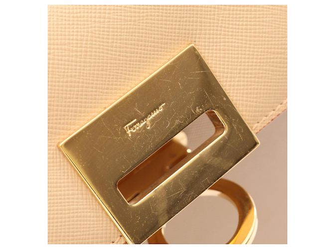 Borsa 2-Way Gancini Salvatore Ferragamo Beige - vista 6