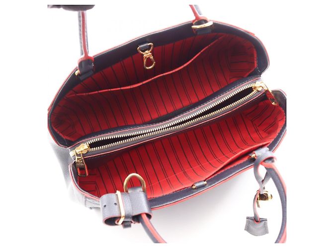 Louis Vuitton Montaigne MM 2-Way Handtasche Rot Marineblau - Ansicht 3