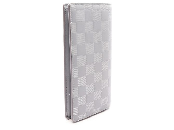 Brazza Louis Vuitton Gray Leather Bi-Fold Long Wallet Brown - view 2