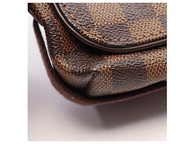 Bolsa de Ombro Louis Vuitton Brooklyn PM Marrom Damier ebene - vista 7