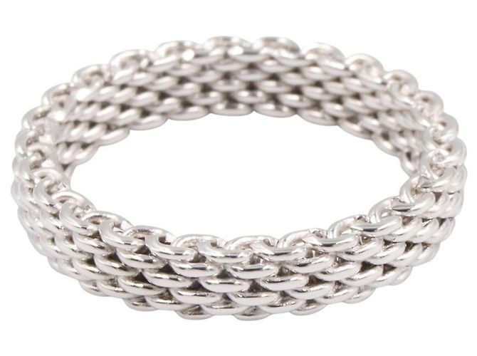 Autre Marque Tiffany & Co. Somerset Bandring aus 18K Weißgold Silber - Ansicht 2