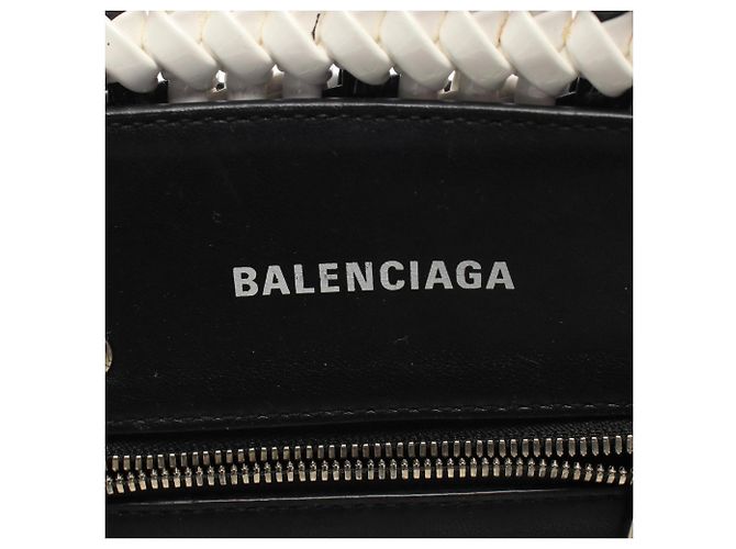 Balenciaga BISTRO XXS Borsa Cesto Bistro Nero Bianco - vista 4