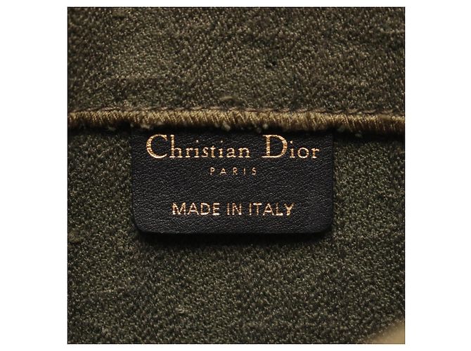 Borsa Saddle Christian Dior in pelle kaki Cachi - vista 4