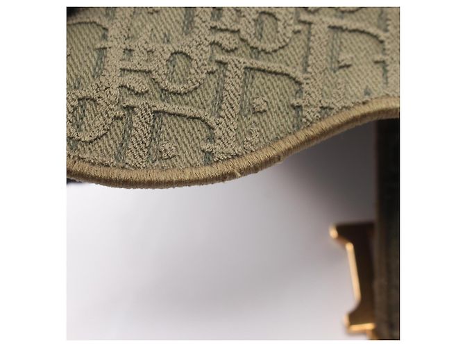 Borsa Saddle Christian Dior in pelle kaki Cachi - vista 8