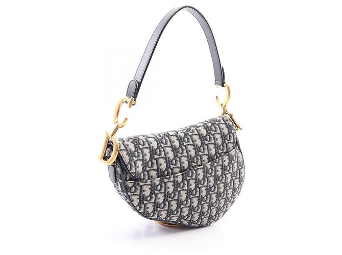 Borsa Christian Dior Dior Saddle Bag Crudo Blu navy - vista 2