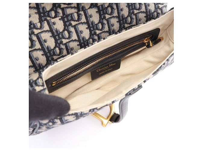 Borsa Christian Dior Dior Saddle Bag Crudo Blu navy - vista 3
