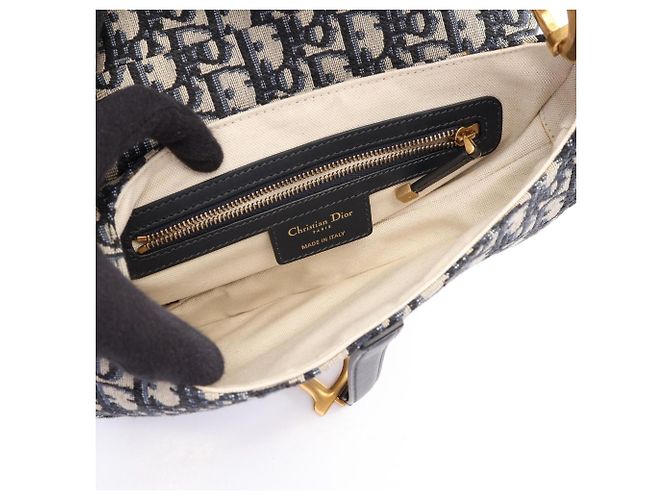 Borsa Saddle Christian Dior Crudo Blu navy - vista 3