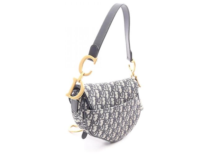 Borsa Saddle Christian Dior in Beige e Navy Blu navy - vista 2