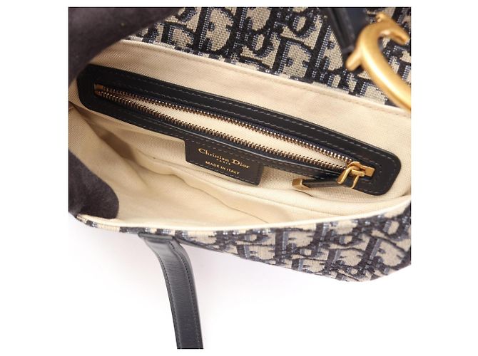 Borsa Saddle Christian Dior in Beige e Navy Blu navy - vista 3