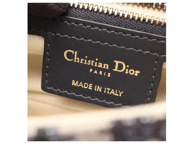 Borsa Saddle Christian Dior in Beige e Navy Blu navy - vista 4
