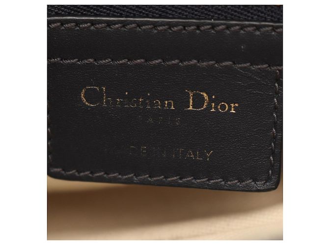 Borsa Dior Saddle Christian Dior Beige Blu navy - vista 4