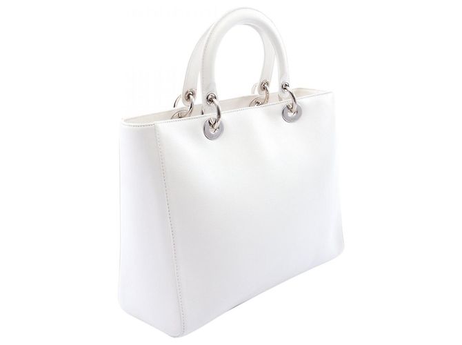 Christian Dior Lady Dior Borsa Large 2-Way Bianco - vista 2