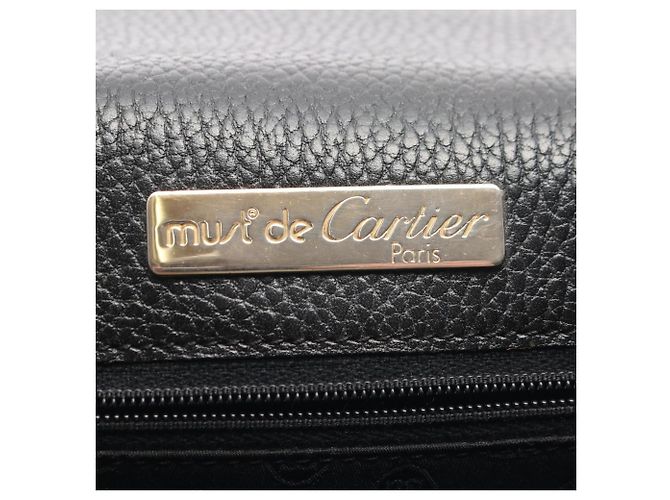 Borsa a tracolla Cartier Must Line in pelle nera Nero - vista 4