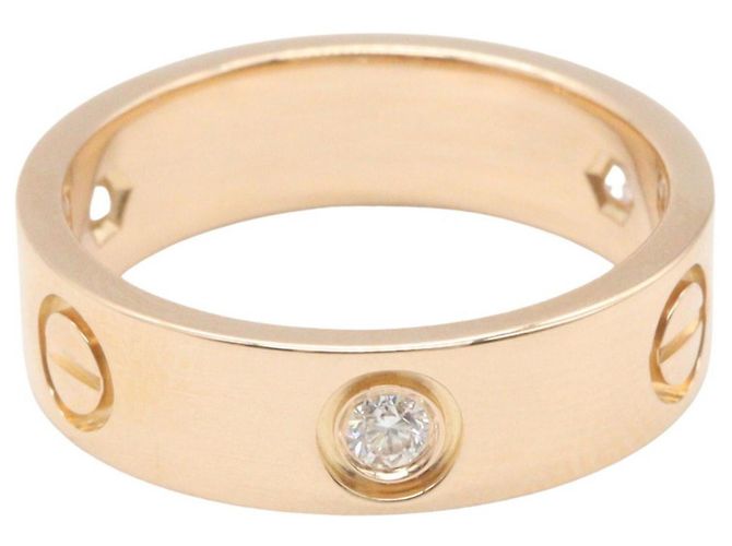 Anello Cartier Love 3PD in oro rosa 18K con diamanti D'oro - vista 2