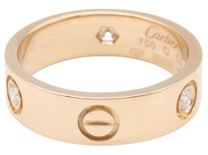 Anello Cartier Love 3PD in oro rosa 18K con diamanti D'oro - vista 3
