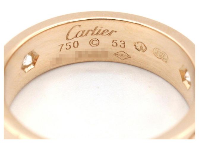 Anello Cartier Love 3PD in oro rosa 18K con diamanti D'oro - vista 4