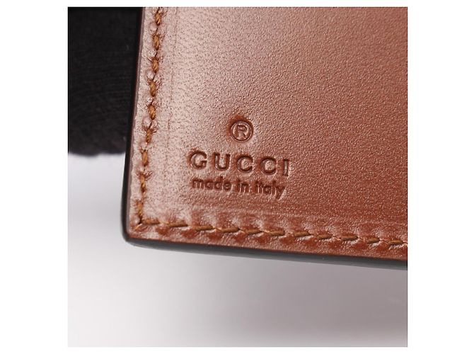 Gucci GG Supreme W-Hook Geldbörse Braun Beige - Ansicht 5