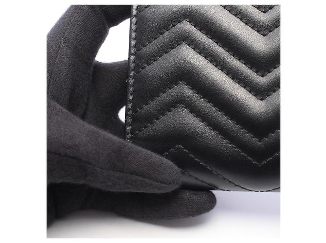 Cartera bi-fold Gucci GG Marmont Negro - vista 6