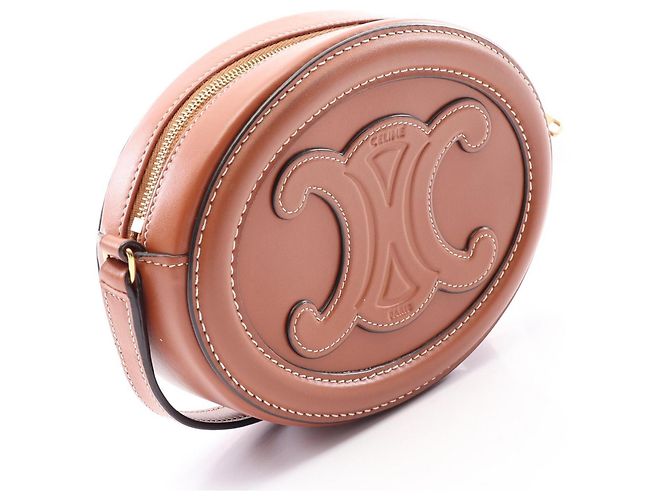 Céline Borsa a tracolla Celine Triomphe Oval Purse Cuile Marrone - vista 2