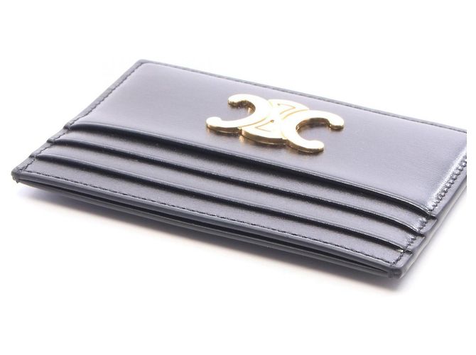 Céline Tarjetero de piel Triomphe Celine Negro - vista 3