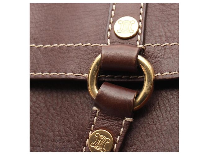 Céline Borsa Celine Boogie Bag in pelle marrone - vista 10